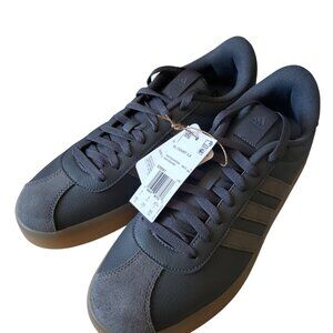 Adidas VL Court 3.0 Mens Mutliple Sizes Grey Leather Gum Sneaker Shoes Authentic